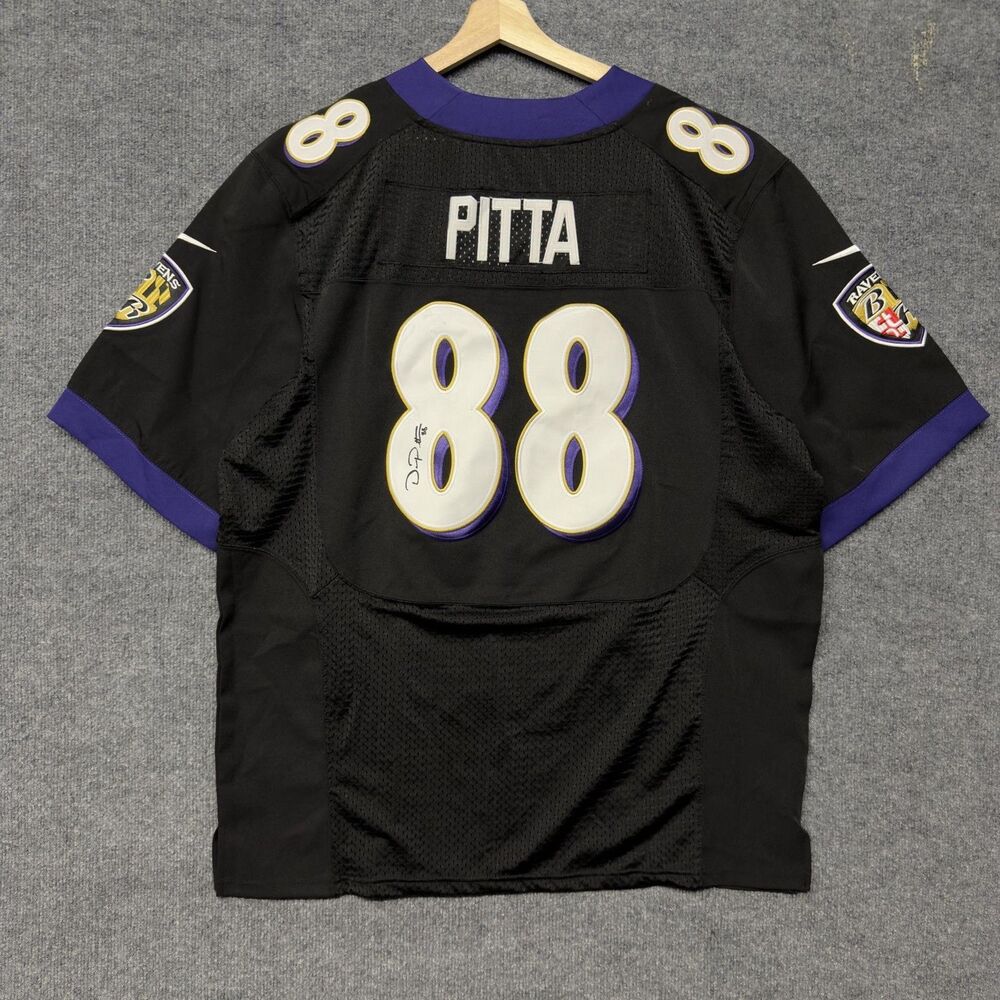 Nike Baltimore Ravens Jersey Men 60 NFL Dennis Pitta 88 Onfield Signed Stitched